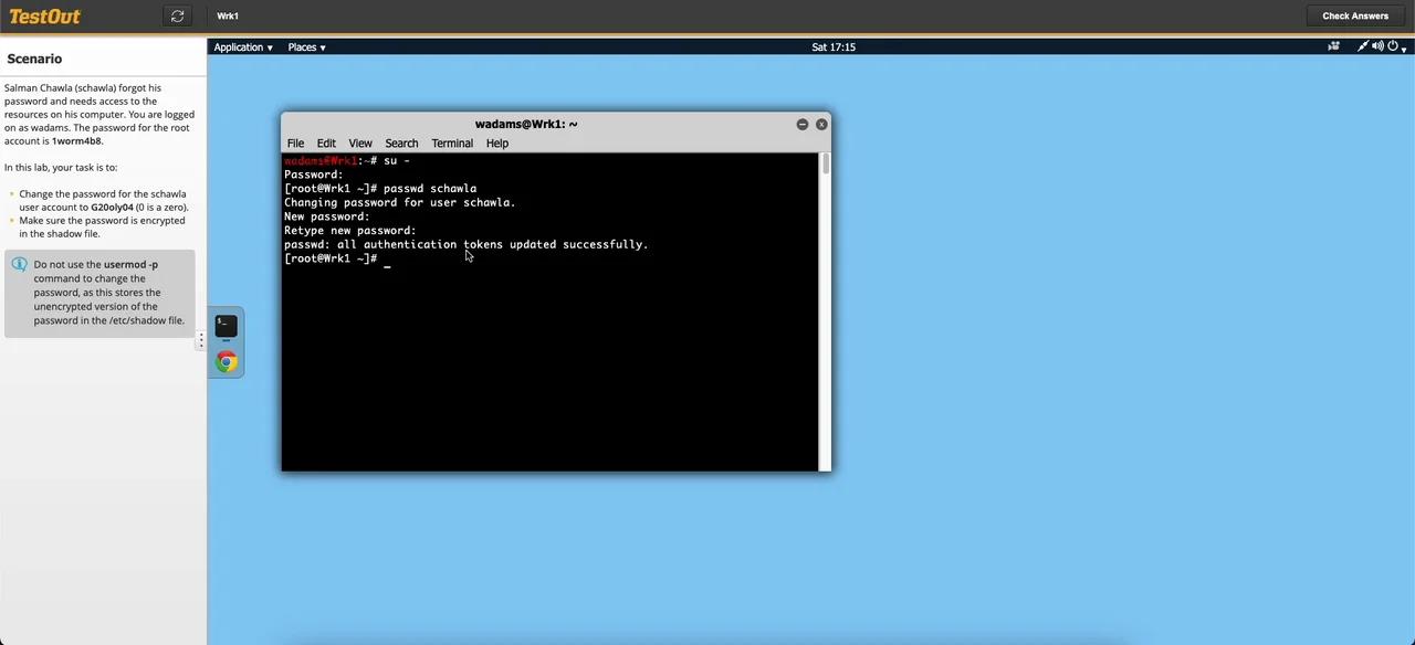 TestOut Security Pro Labs - 4.6.8 Change a User's Password