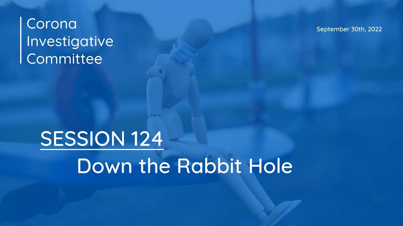 Session 124: "Down the Rabbit Hole"

September 30 from approx.:
7:00 a.m. CDT

LIVE HERE ON GETTR🔥!...