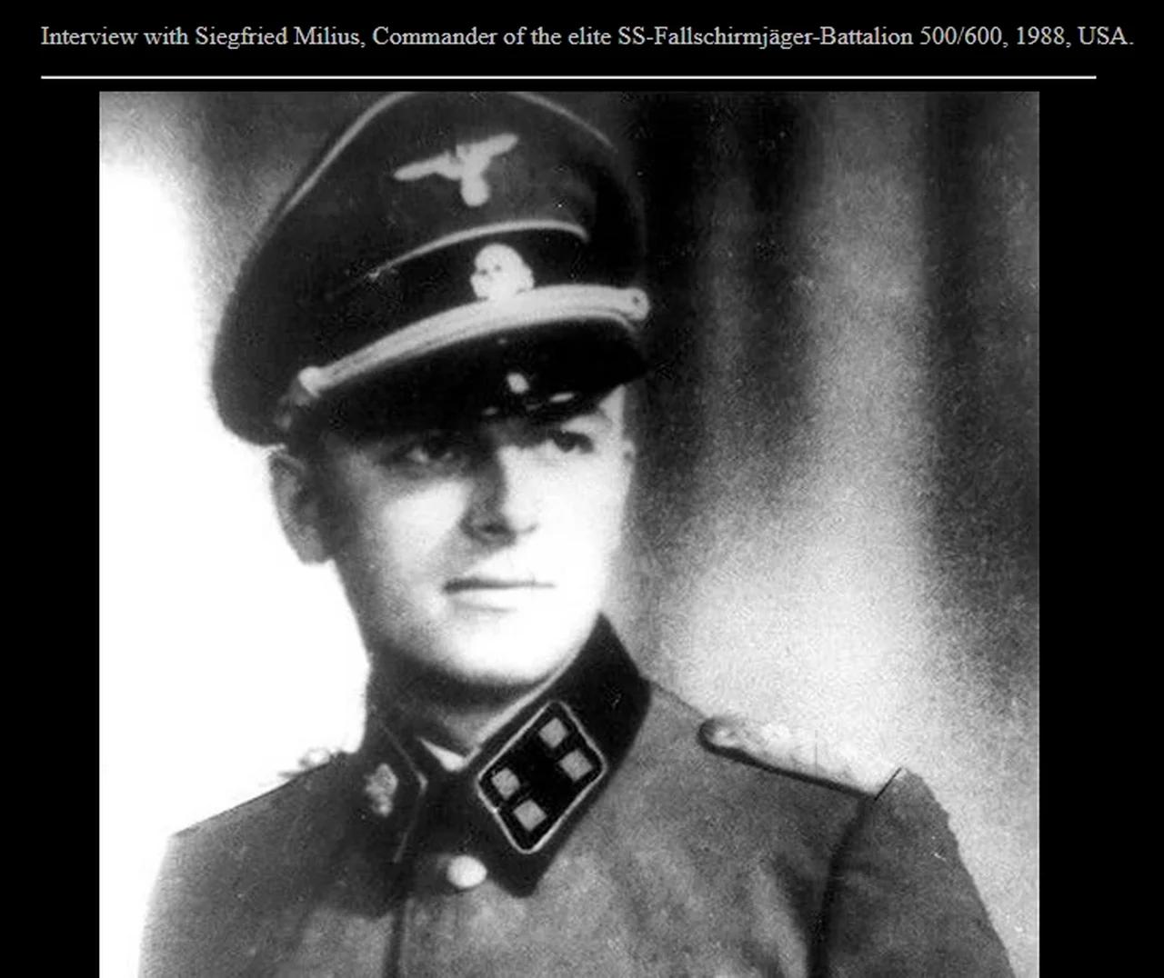 Interview with Siegfried Milius, Commander of the elite SS ...