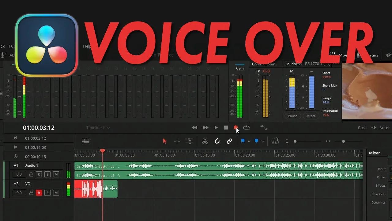 Recording Voice Over Davinci Resolve Tutorial