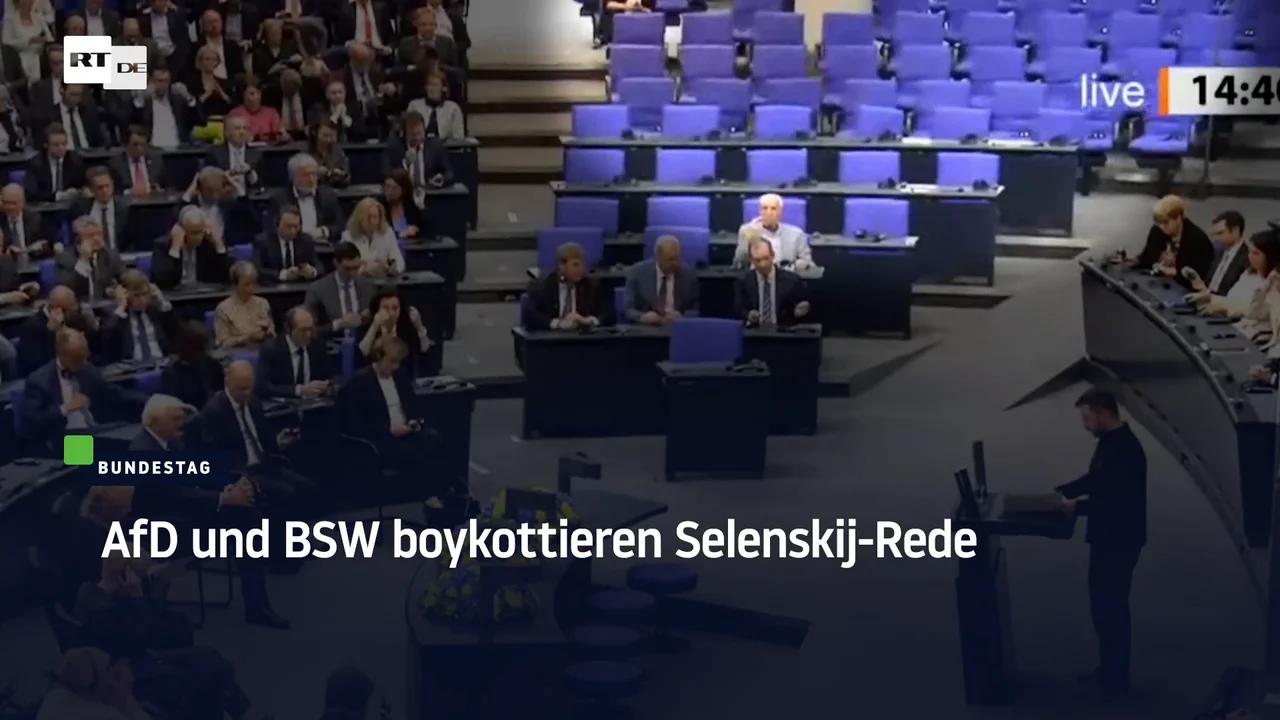 ⁣AfD und BSW boykottieren Selenskij-Rede im Bundestag