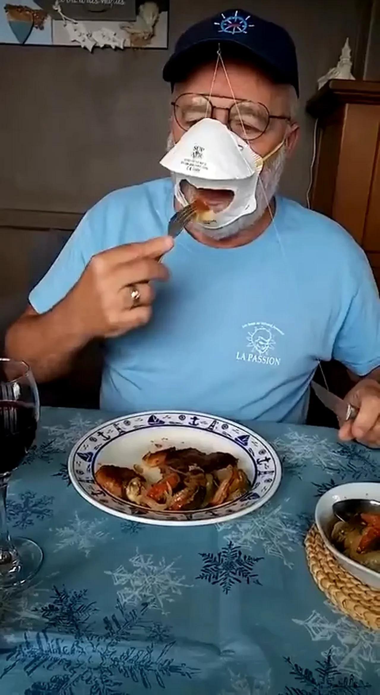 Eating with a mask on