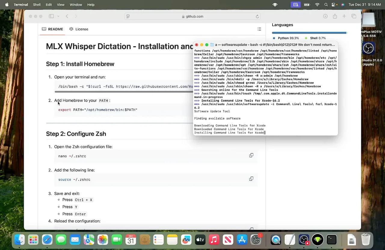  attempt replace apple s dictation feature with mlx whisper