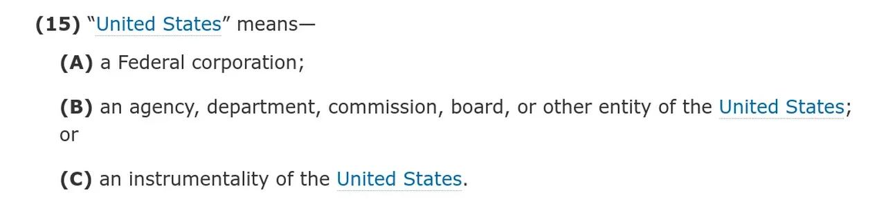 28 US CODE Section 3002 Paragraph 15a -> (15) “United States” Means— (A ...