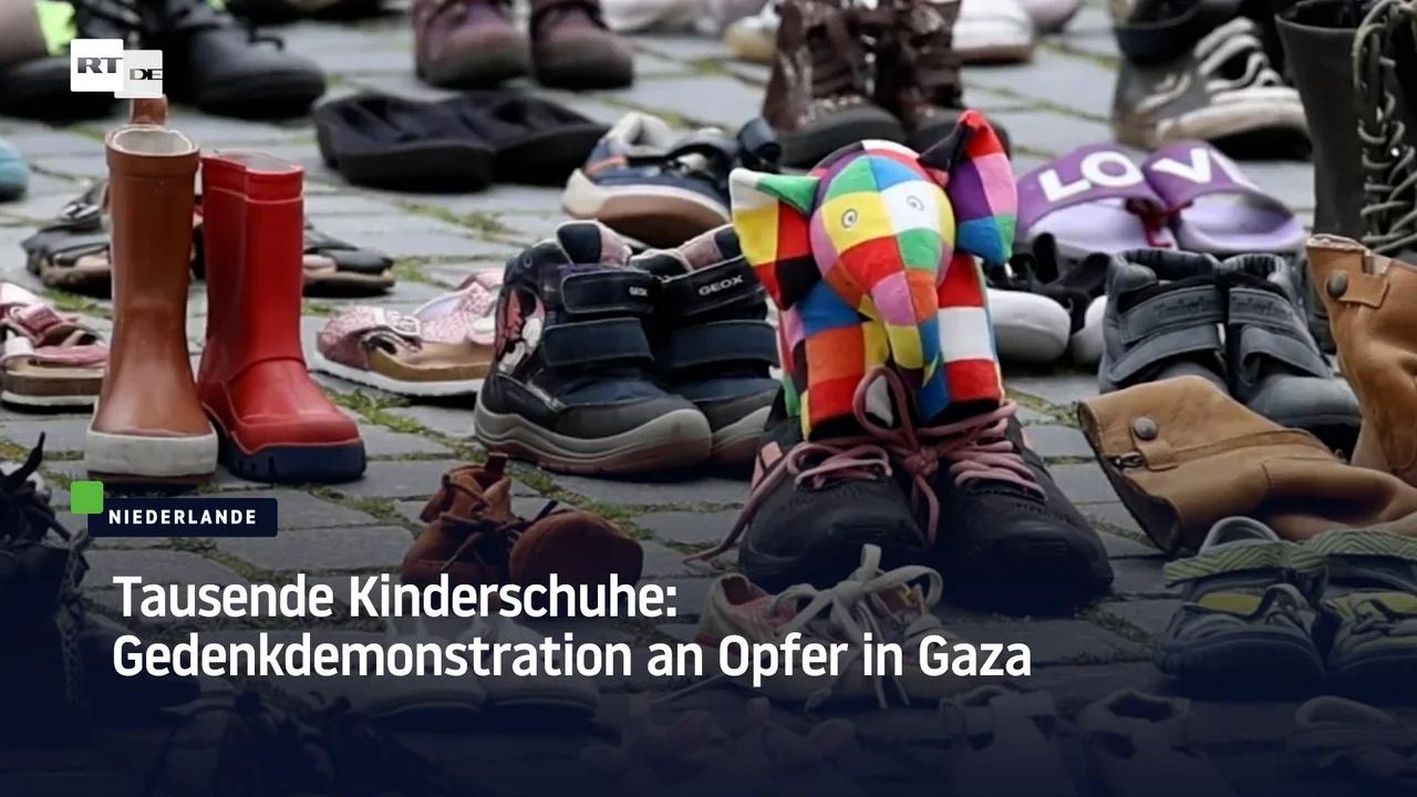 ⁣Tausende Kinderschuhe: Gedenkdemonstration an Opfer in Gaza