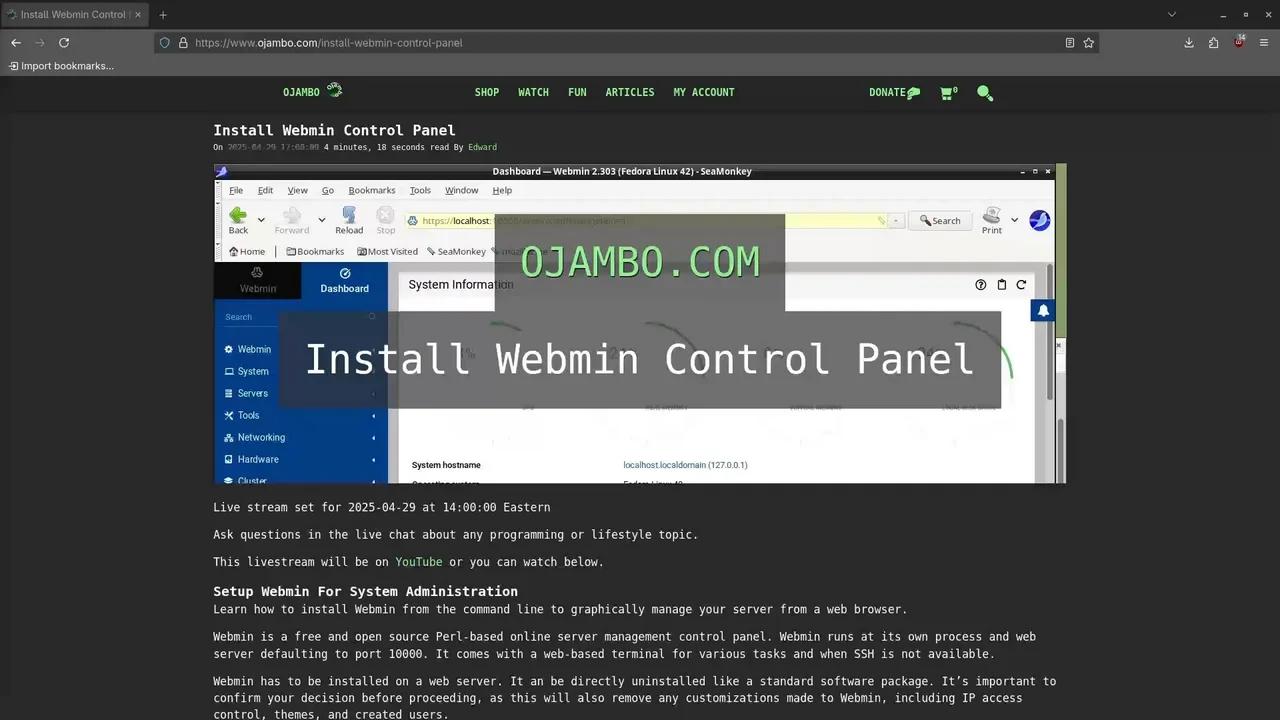 Install Webmin Control Panel