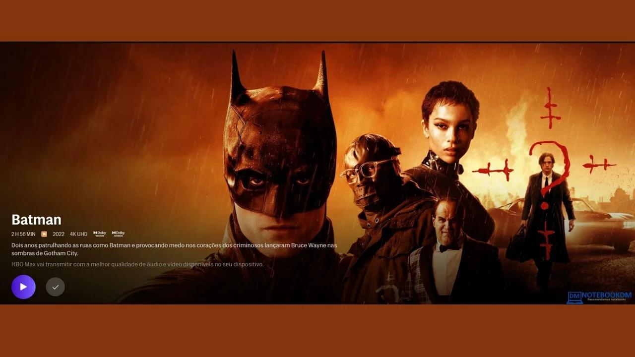 The Batman - filme lançamento no catálogo do HBO Max 18/04/2022