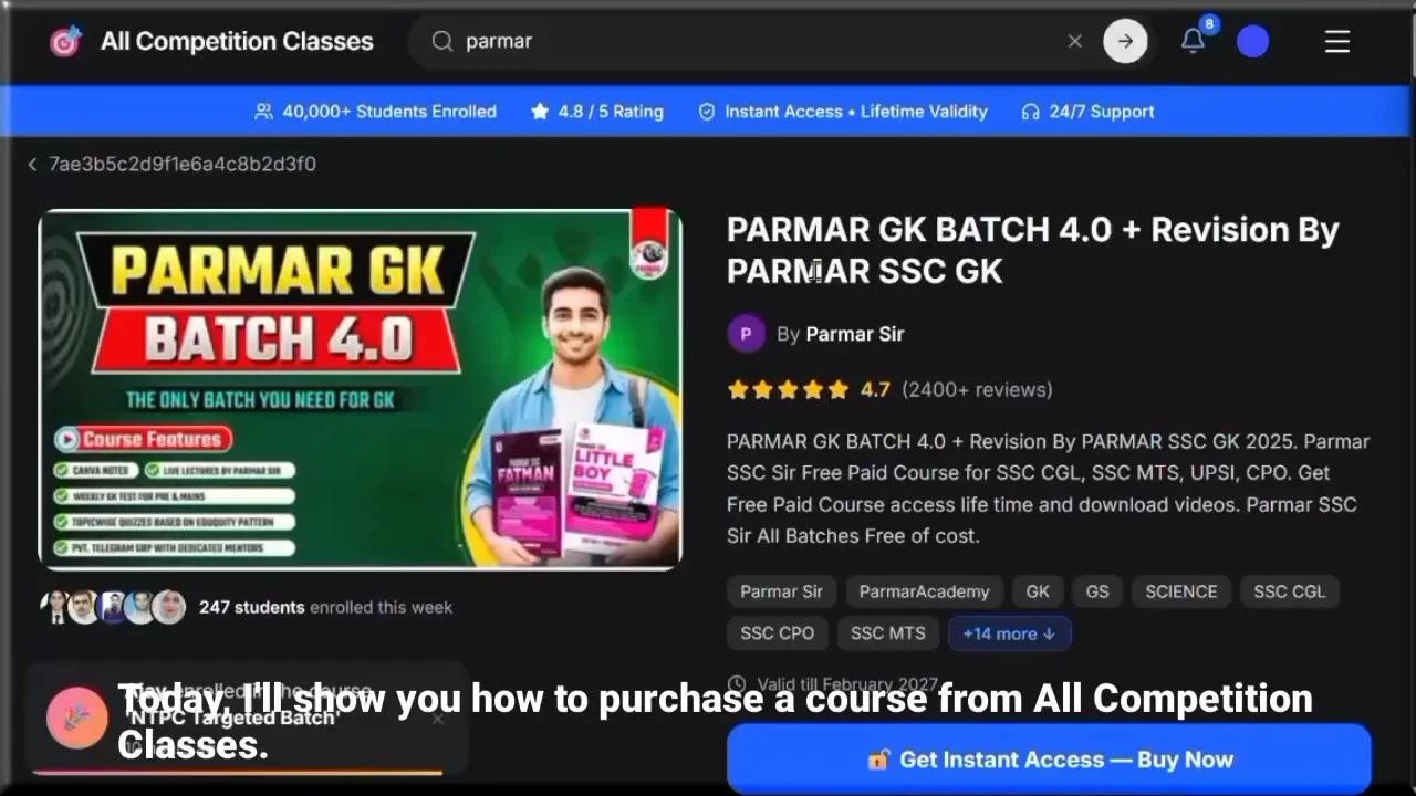 How to purchase course from All Competition Classes - v2