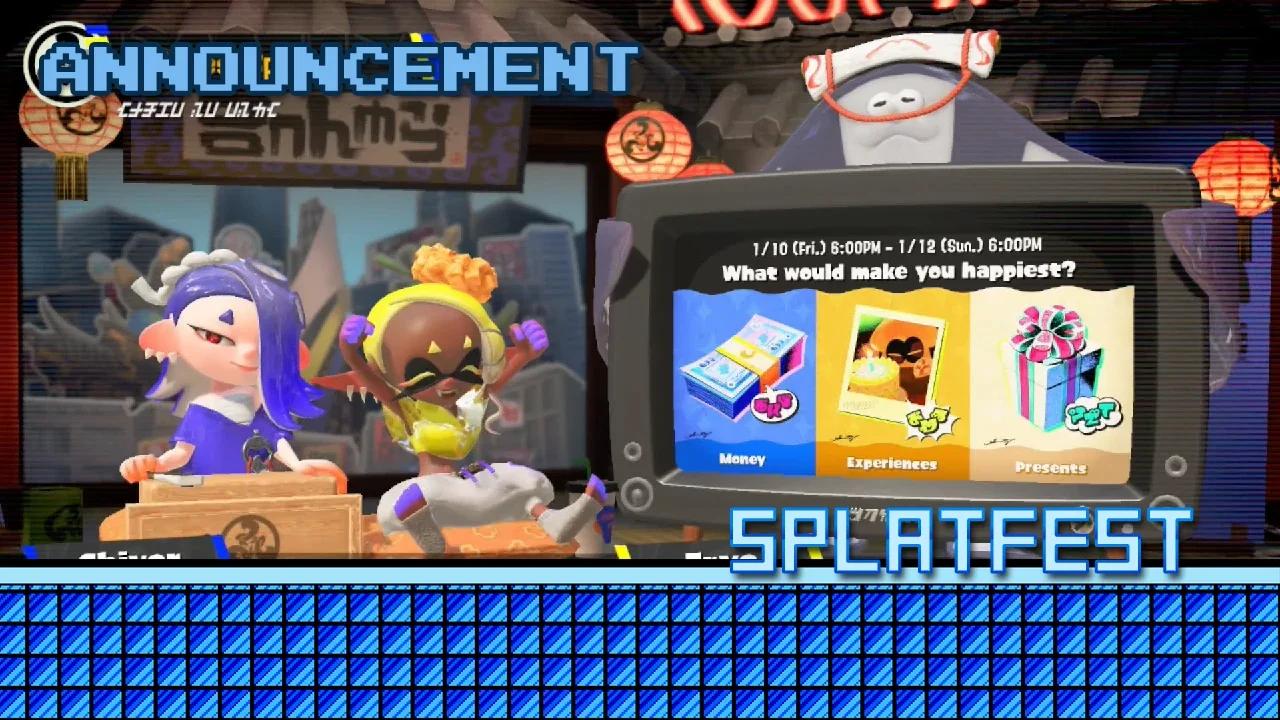 Splatoon 3 - Splatfest Announcement - Money vs Experiences vs Presents