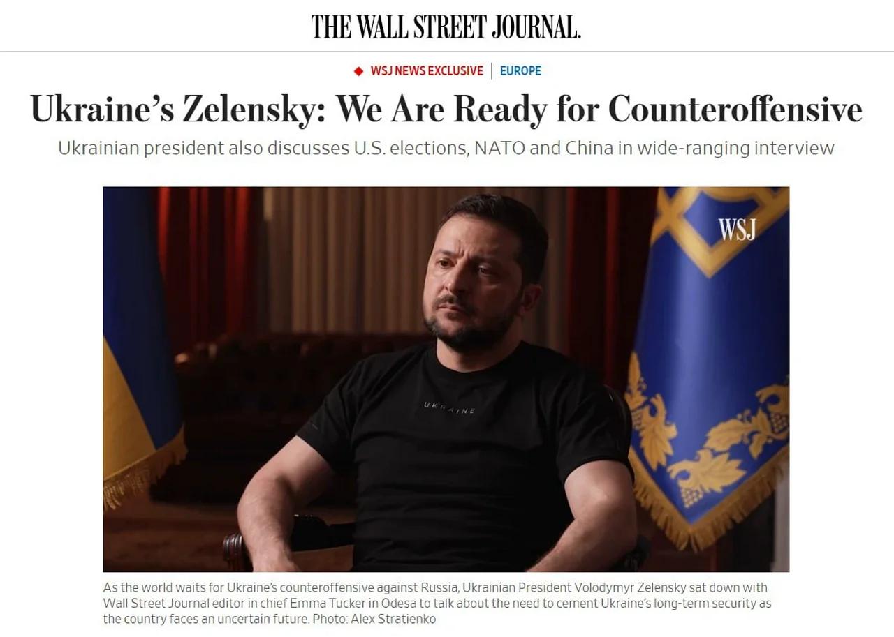 Ukraine is ready for a counteroffensive, Zelensky told The Wall Street