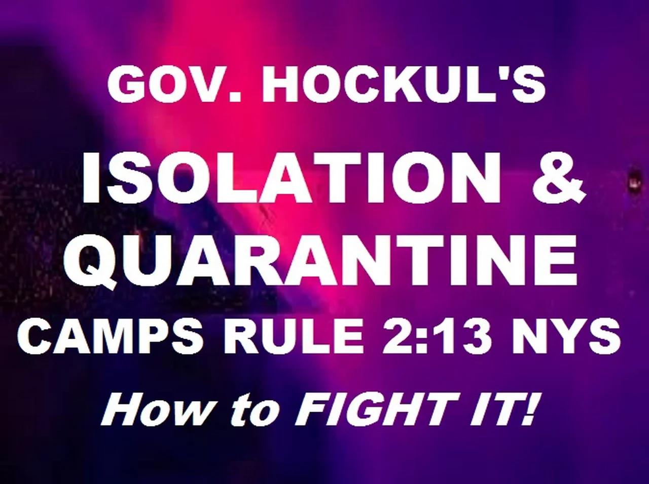 ISOLATION AND QUARANTINE CAMPS RULE 213