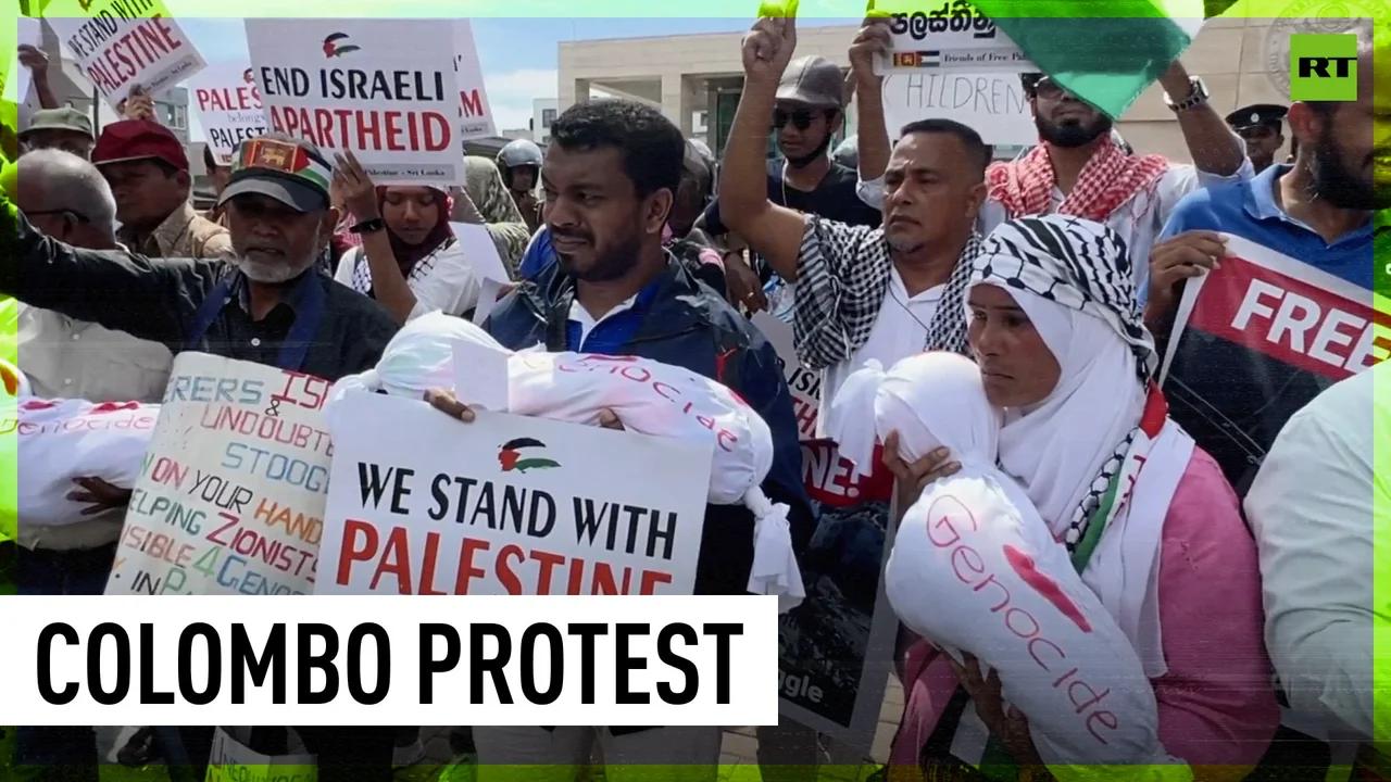 Demonstrators gather at US Embassy in Colombo to denounce Washington’s ...