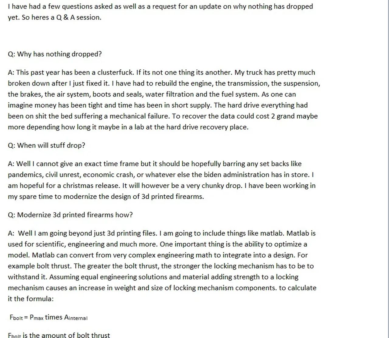 Q&A + where the project stands update