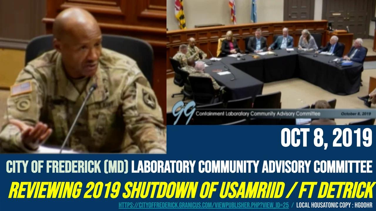 (Oct 8 2019) City of Frederick Laboratory Advisory Committee: 2019 ...