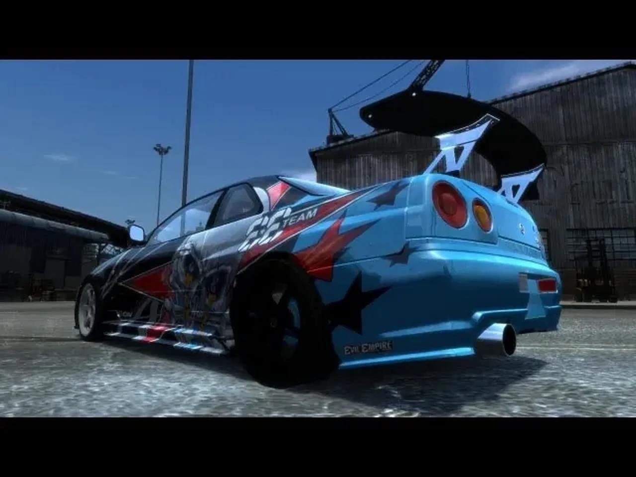 GRAND THEFT AUTO IV NISSAN SKYLINE R34 GT-R V-SPEC II EVIL EMPIRE CRASH ...