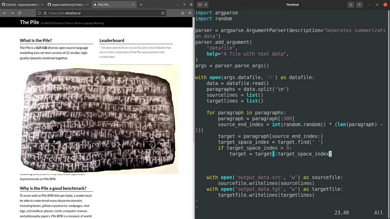 Training a language model with Argos Train