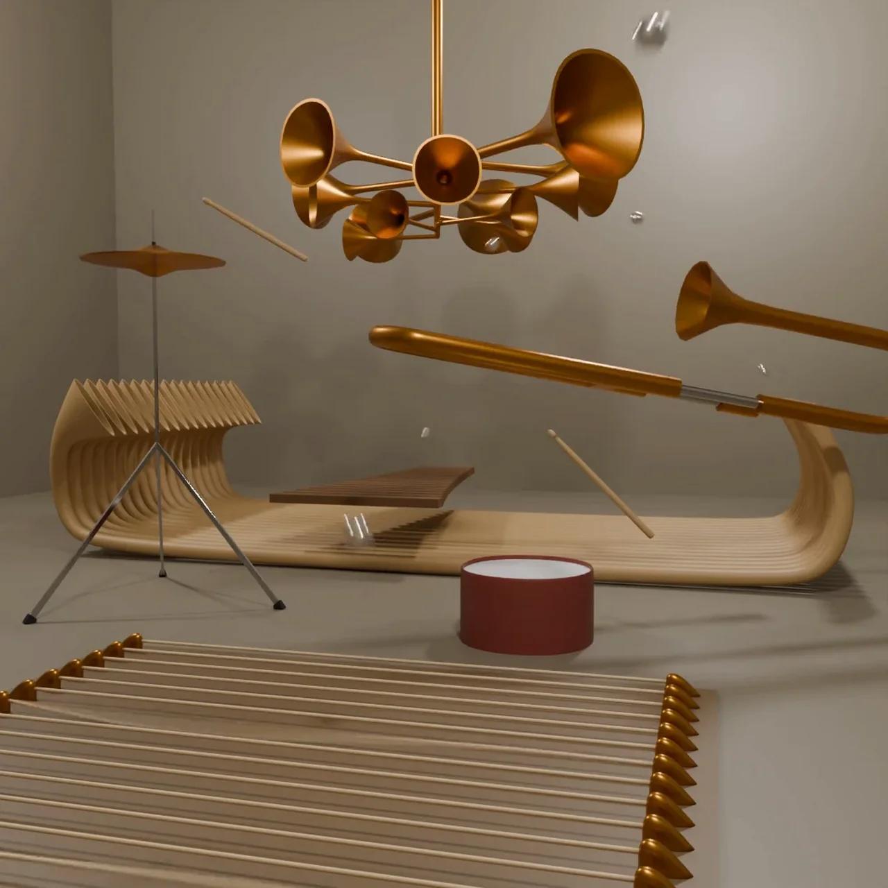 Musical performance animation, inspired by Animusic