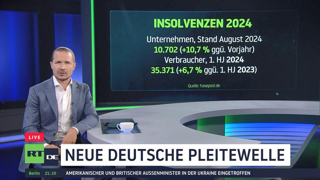 ⁣Statistisches Bundesamt: Zahl der Firmenpleiten steigt dramatisch an