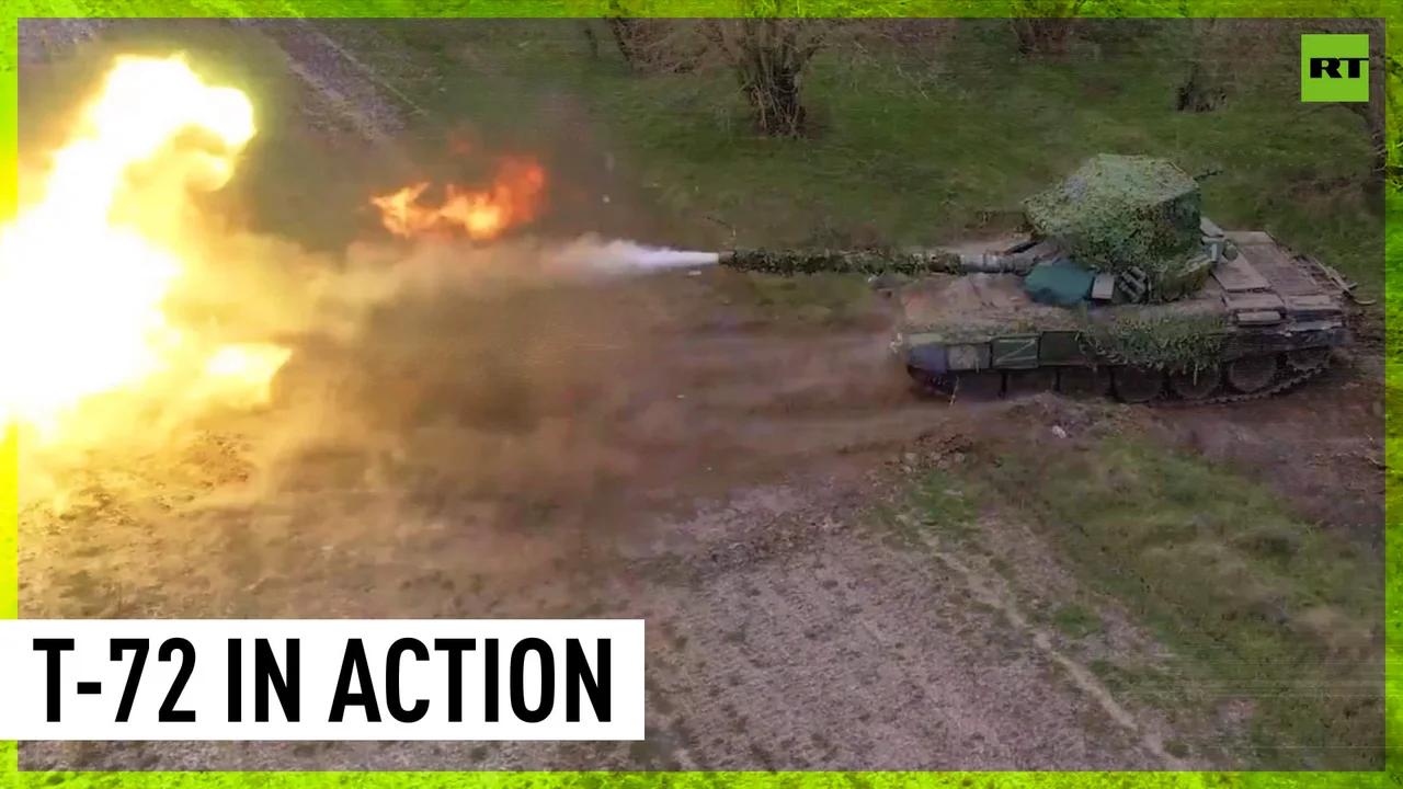 Russian tank units perform strikes on Ukrainian military facilities and ...