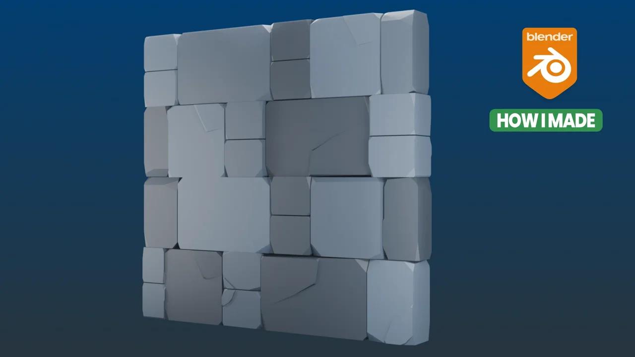 How did I make a stylized low-poly wall?