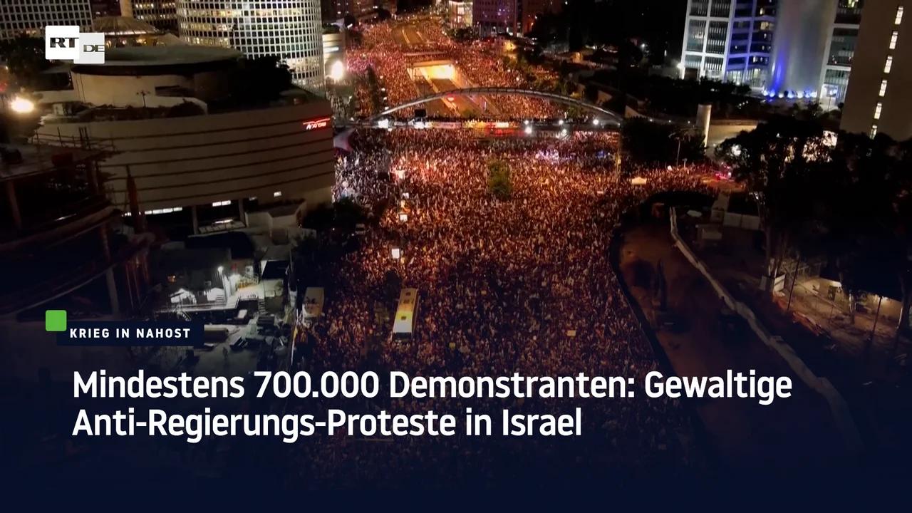 ⁣Mindestens 700.000 Demonstranten: Gewaltige Anti-Regierungs-Proteste in Israel