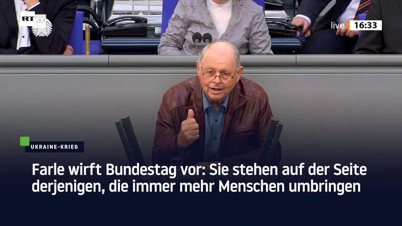 ⁣Farle wirft Bundestag vor: Sie stehen auf der Seite derjenigen, die immer mehr Menschen umbringen