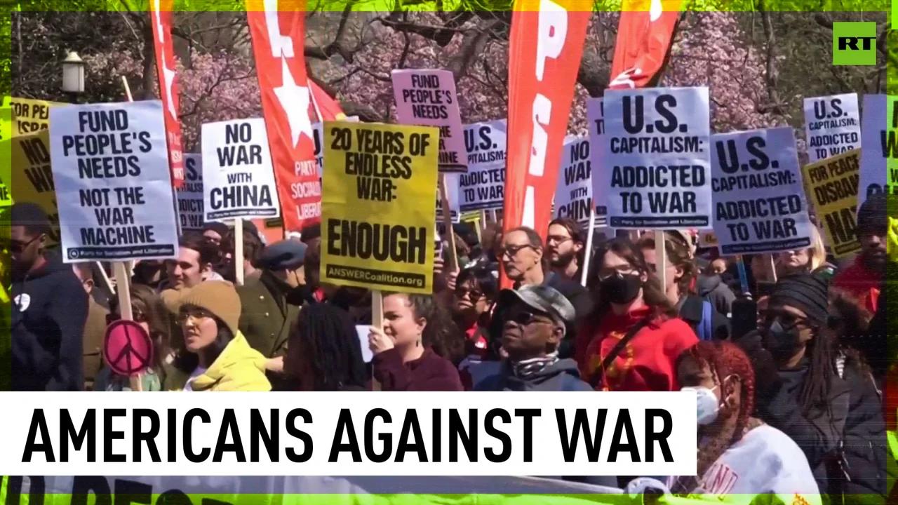 'US capitalism: Addicted to war' | Hundreds peace demonstrators rally ...