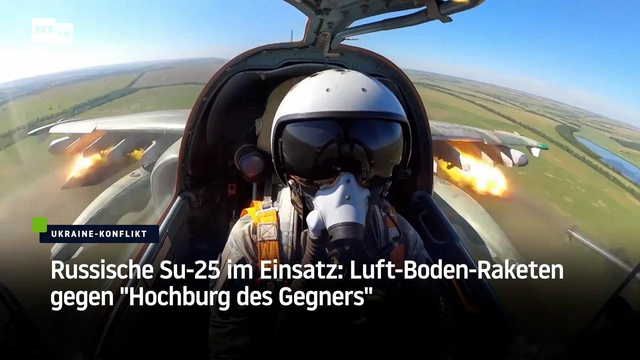 ⁣Russische Su-25 im Einsatz: Luft-Boden-Raketen gegen 