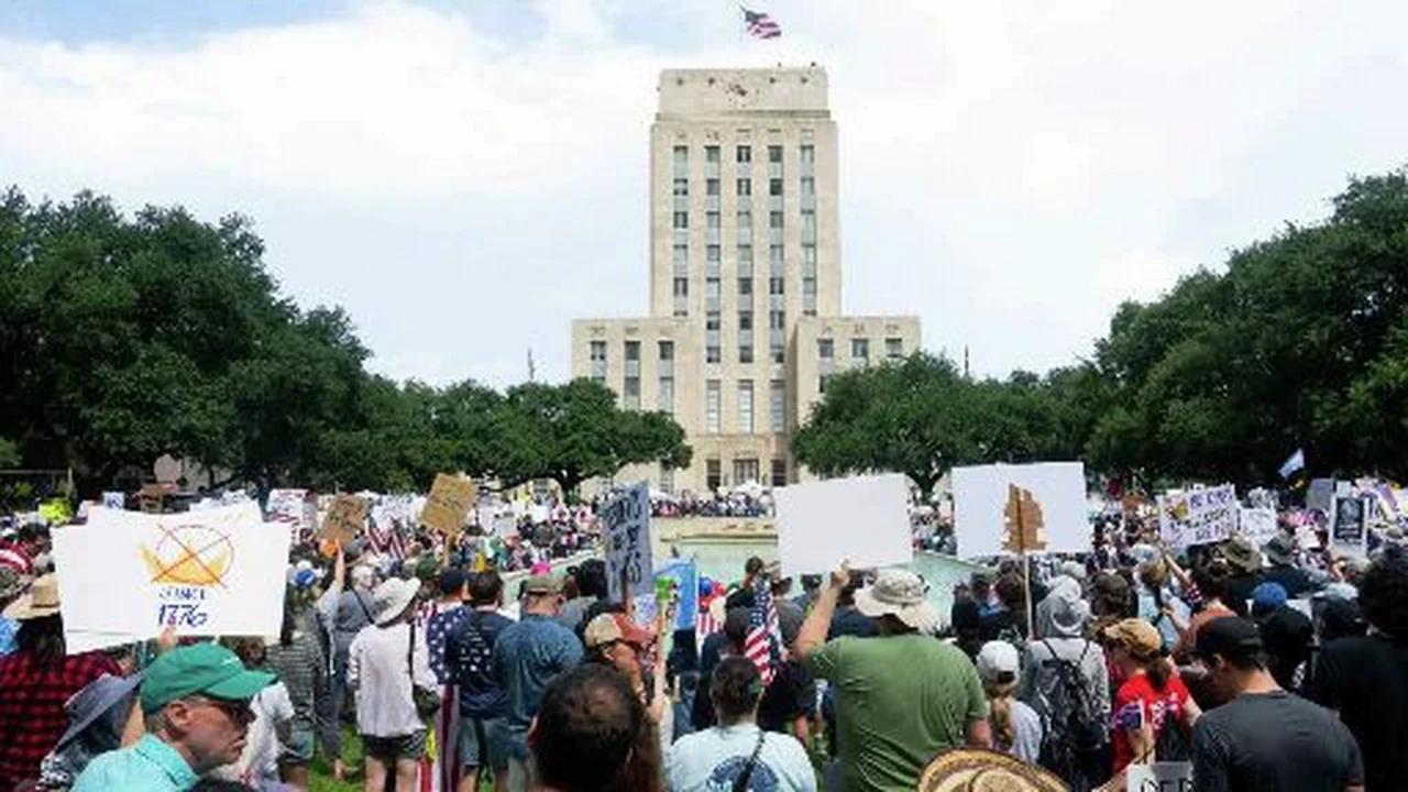 No Kings Protesters in Houston, TX Explain Why They're Marching