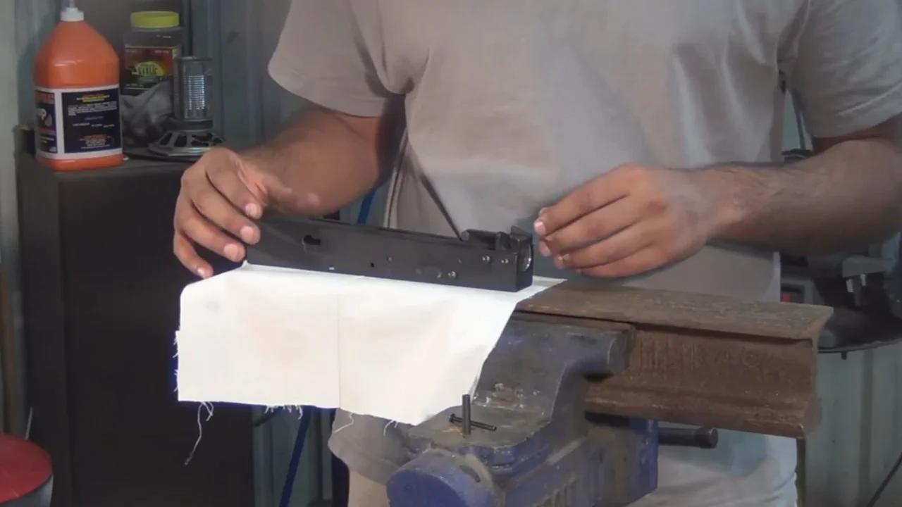 Easy AK47 Build Homemade Center Support long rivet install ~ Step 3 of 6