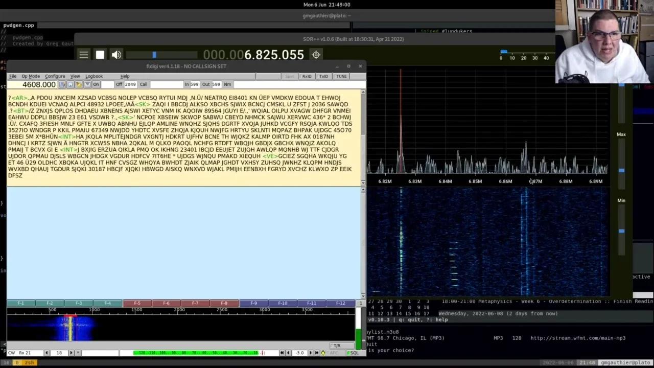 NUMBERS Station Recording - 6825khz CW - 6 June 2022 - 21:30 - 22:30