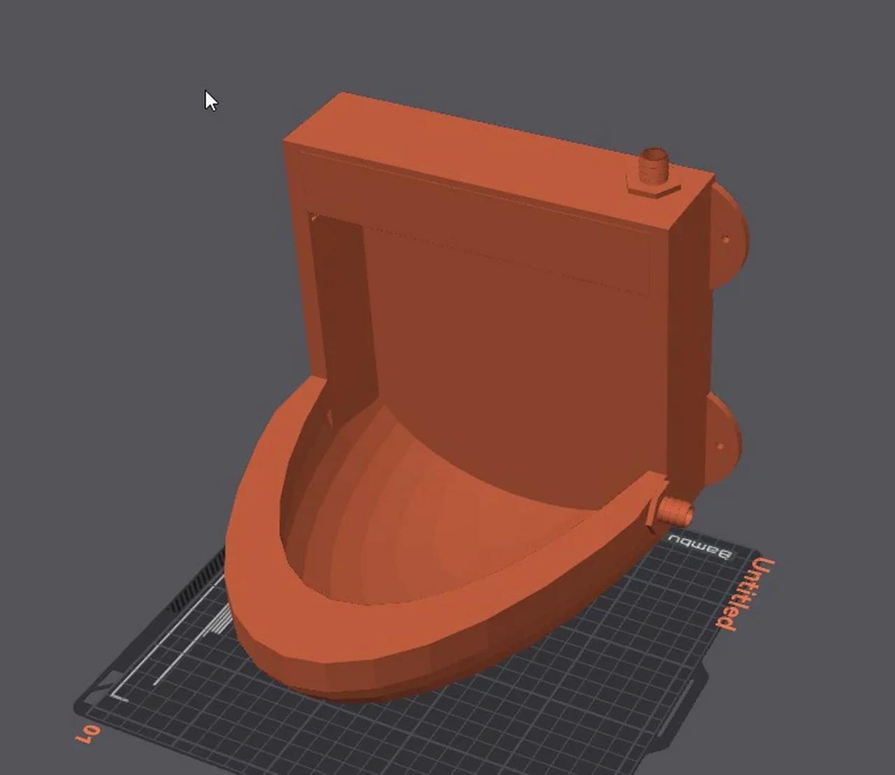 3DPisser - A 3d printable urinal that can be plumbed for flushing