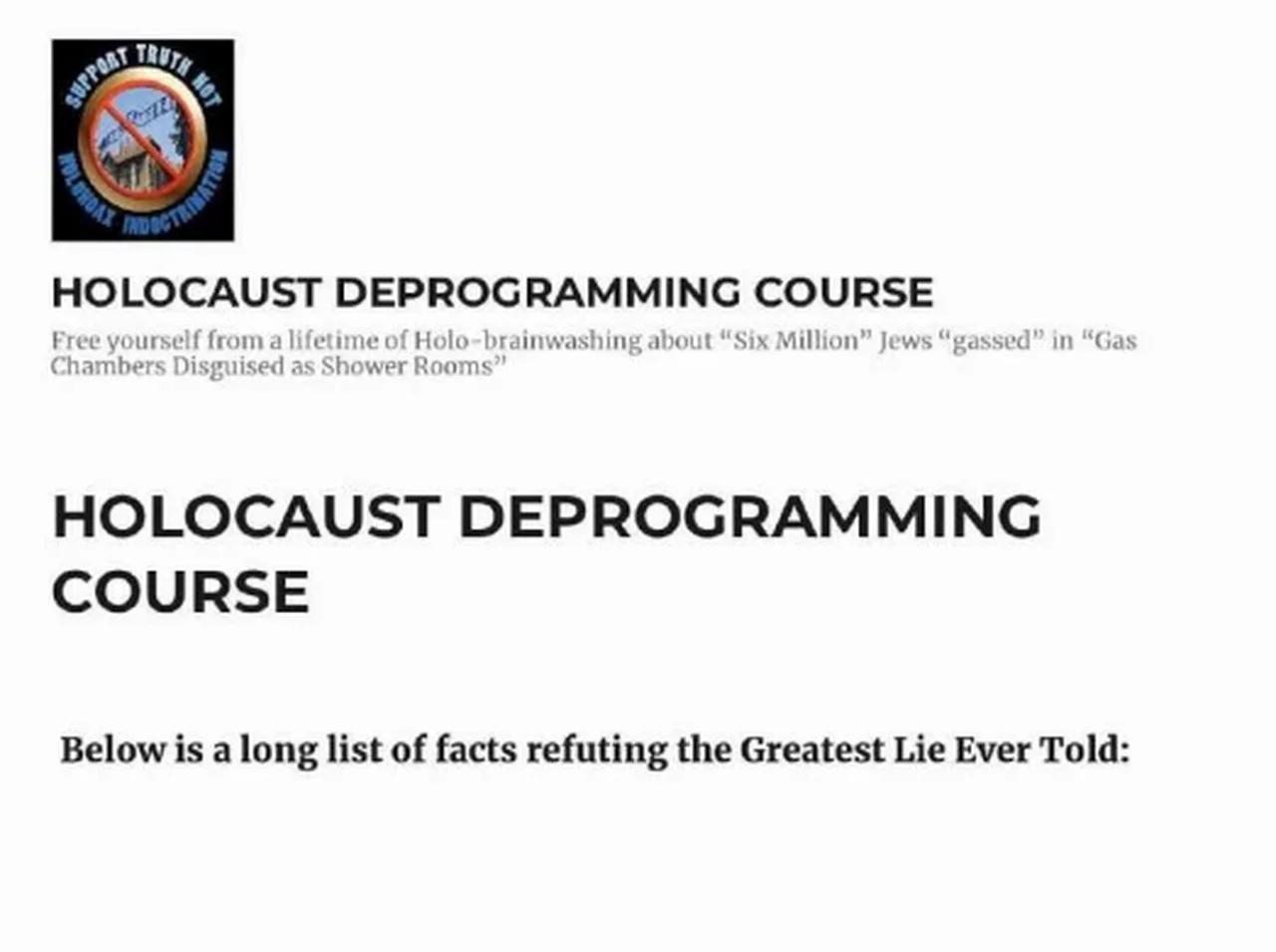 Holocaust Deprogramming Course