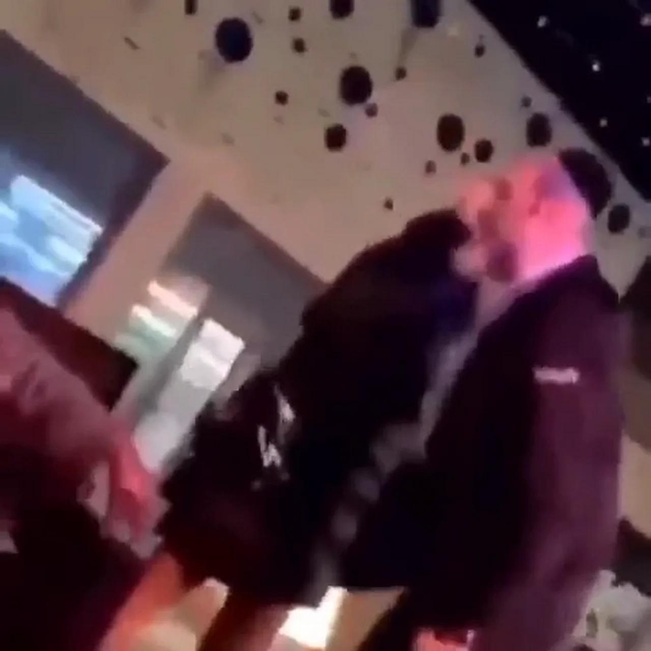 JEWISH MAN PUKES ON BLACK WOMAN ON PURPOSE AFTER HIS WIFE HUGS HER