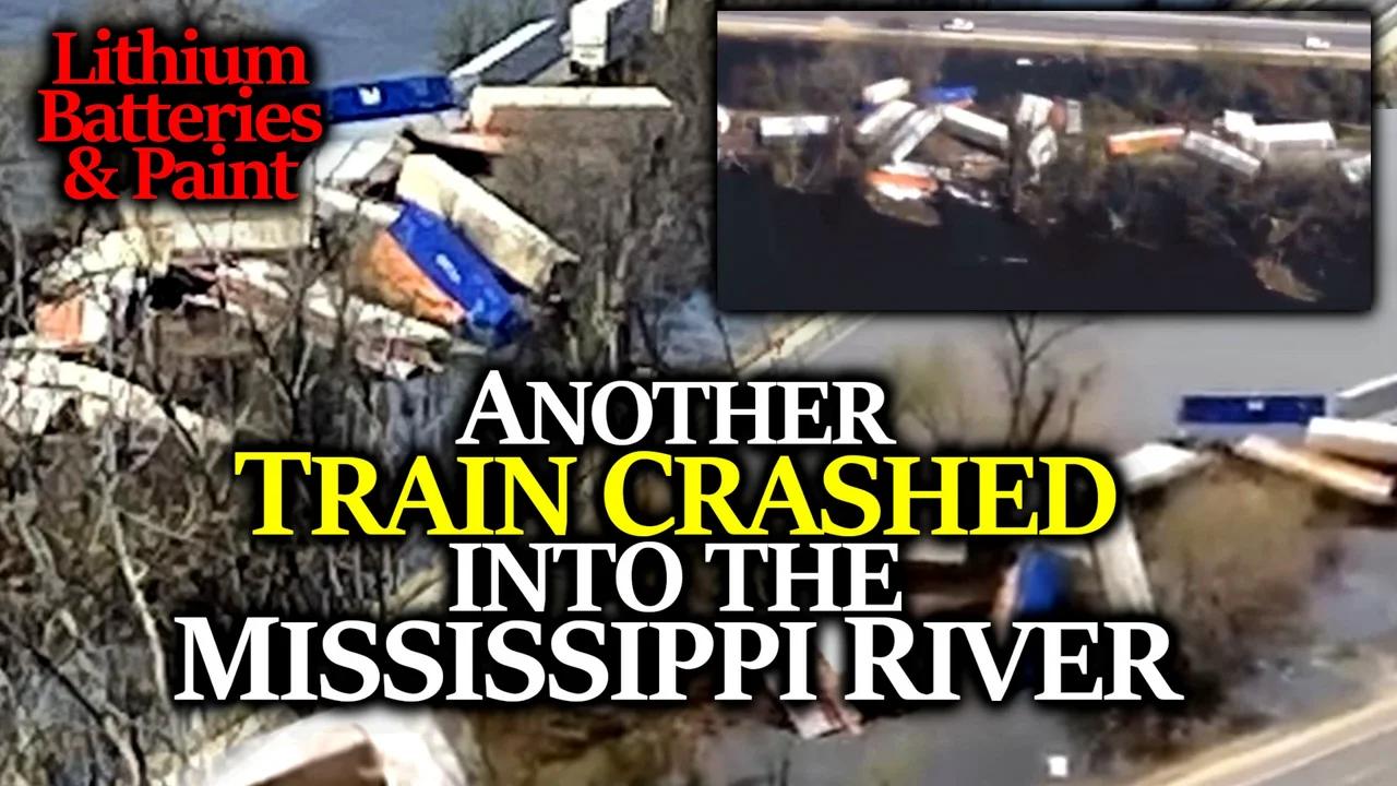 Huge Train Crash On Bridge Collapsing Into Mississippi River