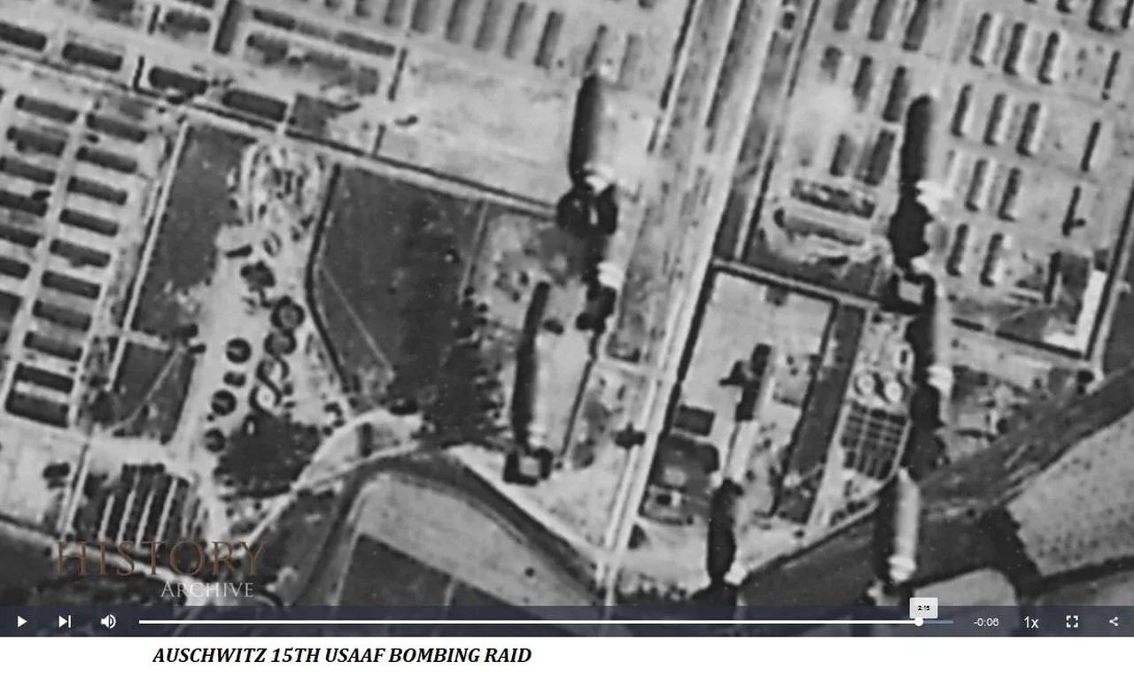 15th USAAF Bombing Raid Dates on AUSCHWITZ.(Cover - bombs fall on ...