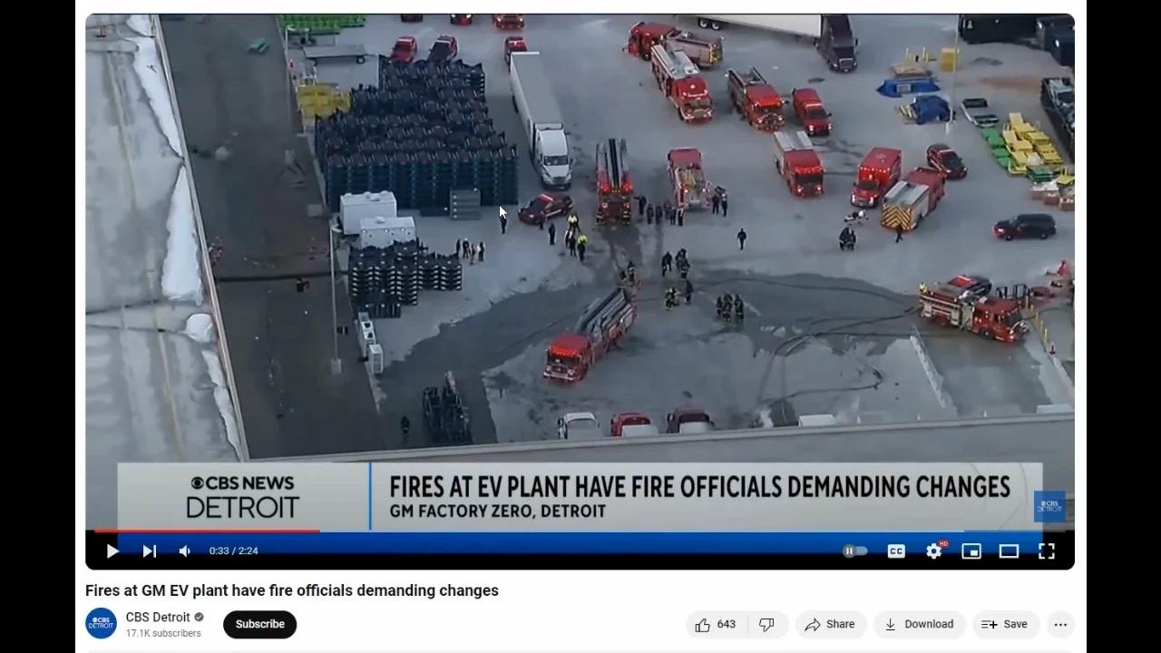 Fires at GM EV plant