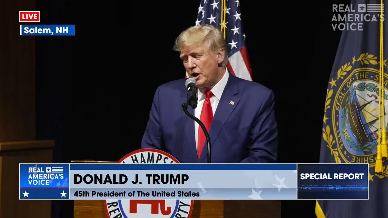 President Donald Trump Addressing New Hampshire Republicans