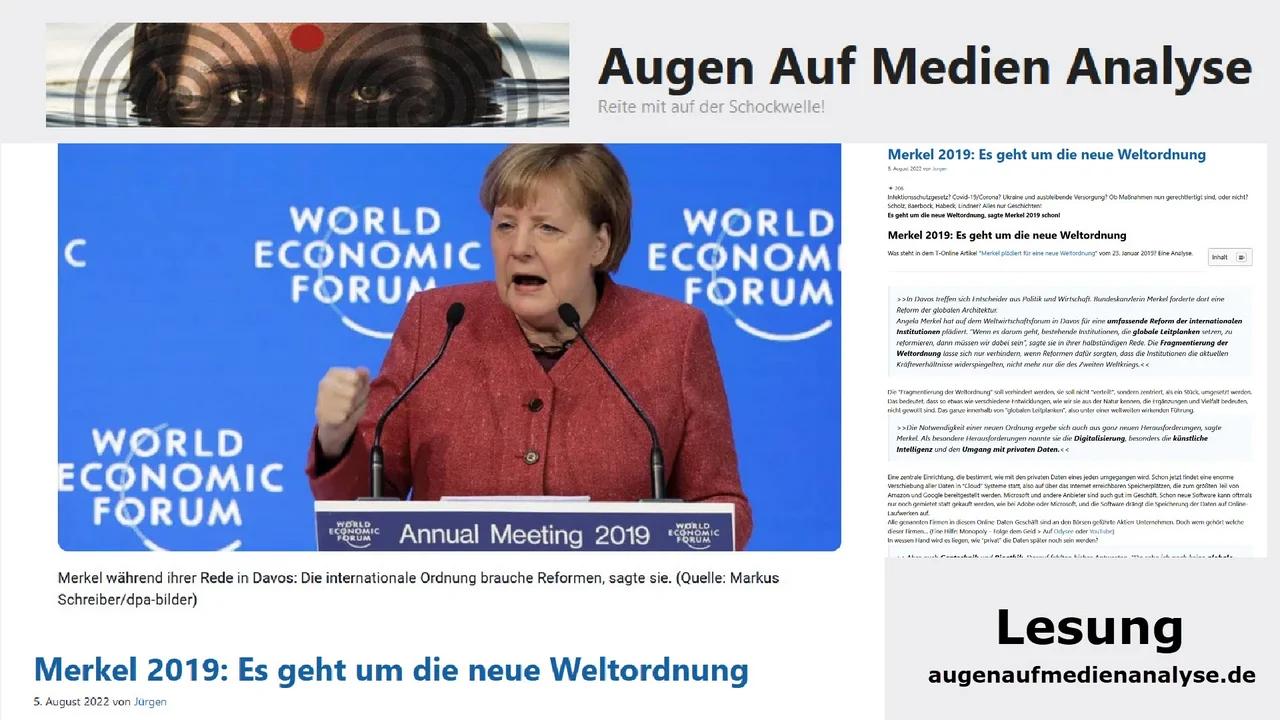 ⁣Merkel 2019: Es geht um die neue Weltordnung (Artikel Beitrag)