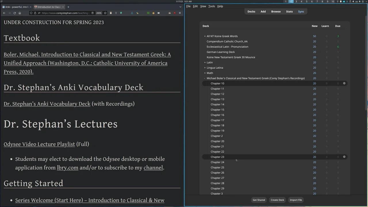 FLASHCARDS Dr. Stephan's Anki Vocabulary Deck Setup Guide Introduction to Classical & New