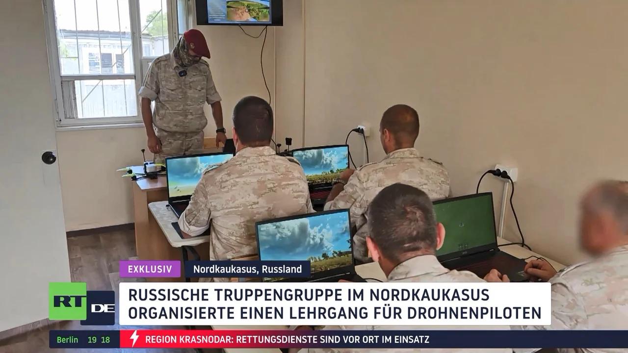 ⁣Exklusiv aus der Region Nordkaukasus: Drohnenpiloten bei der Ausbildung