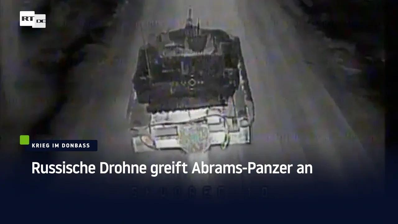 ⁣Russische Drohne greift Abrams-Panzer an