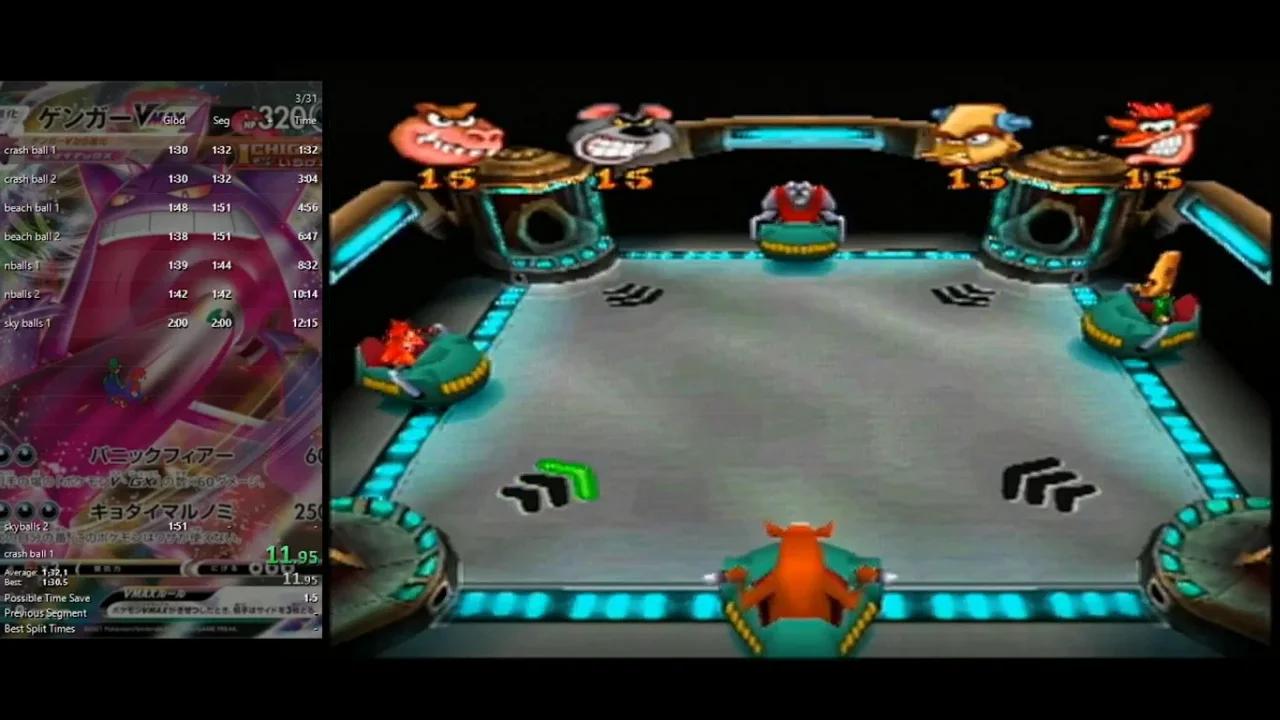 Crash Bash ballistix speedrun in 1343