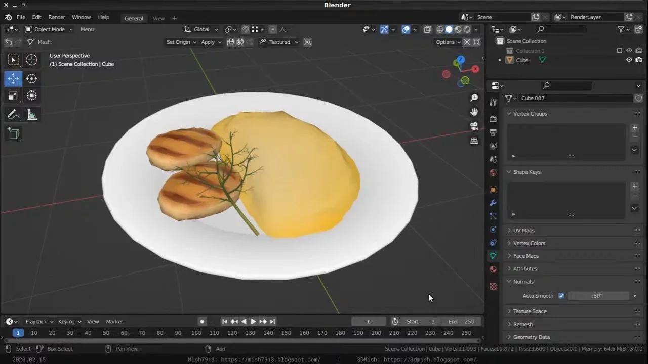 Mashed Potatoes With Cutlets Modeling In Blender 3dmish Mashed Potatoes With Cutlets Modeling In Blender 3dmish
