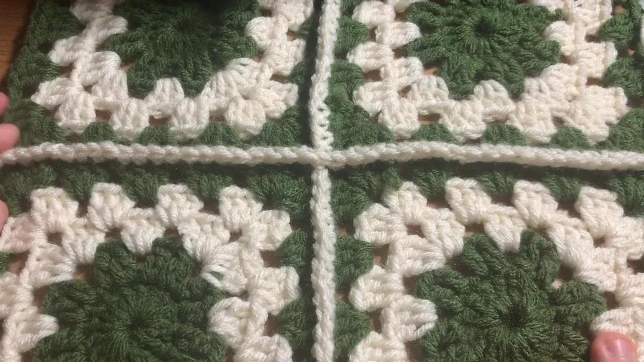 Crochet Tutorial  Join Granny Squares with Single Crochet Stitches