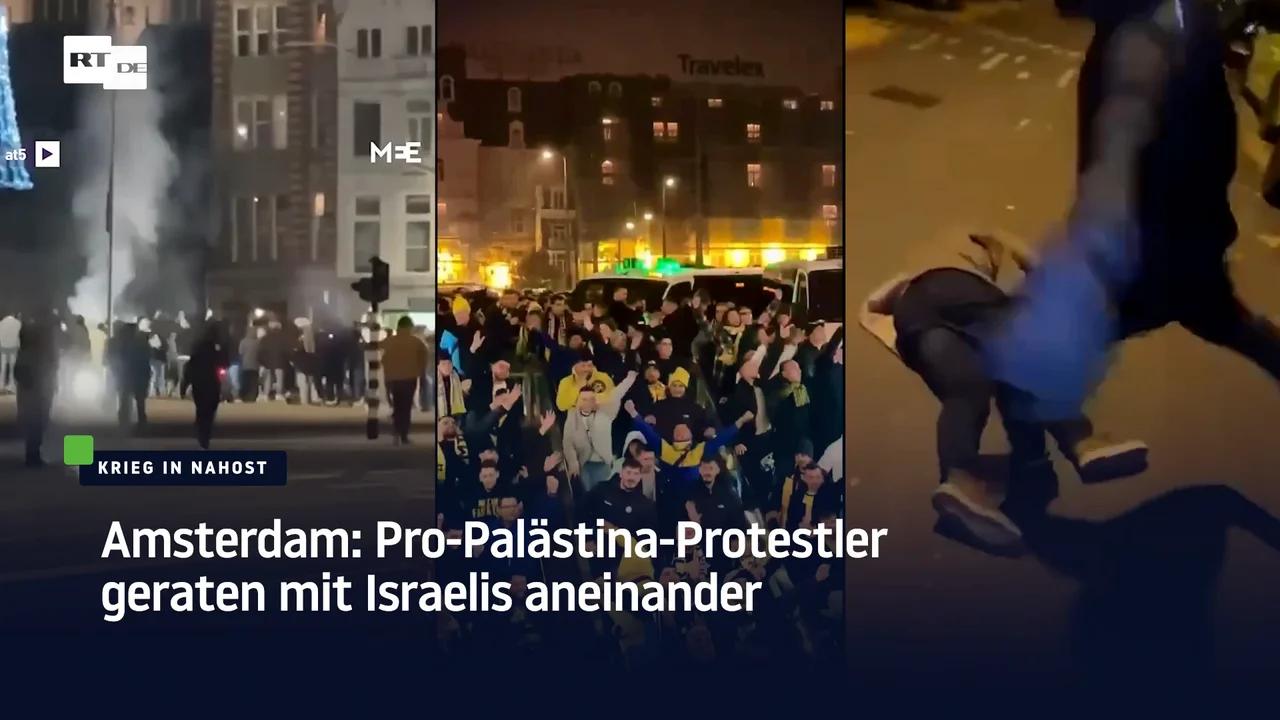 ⁣Amsterdam: Pro-Palästina-Protestler geraten mit Israelis aneinander