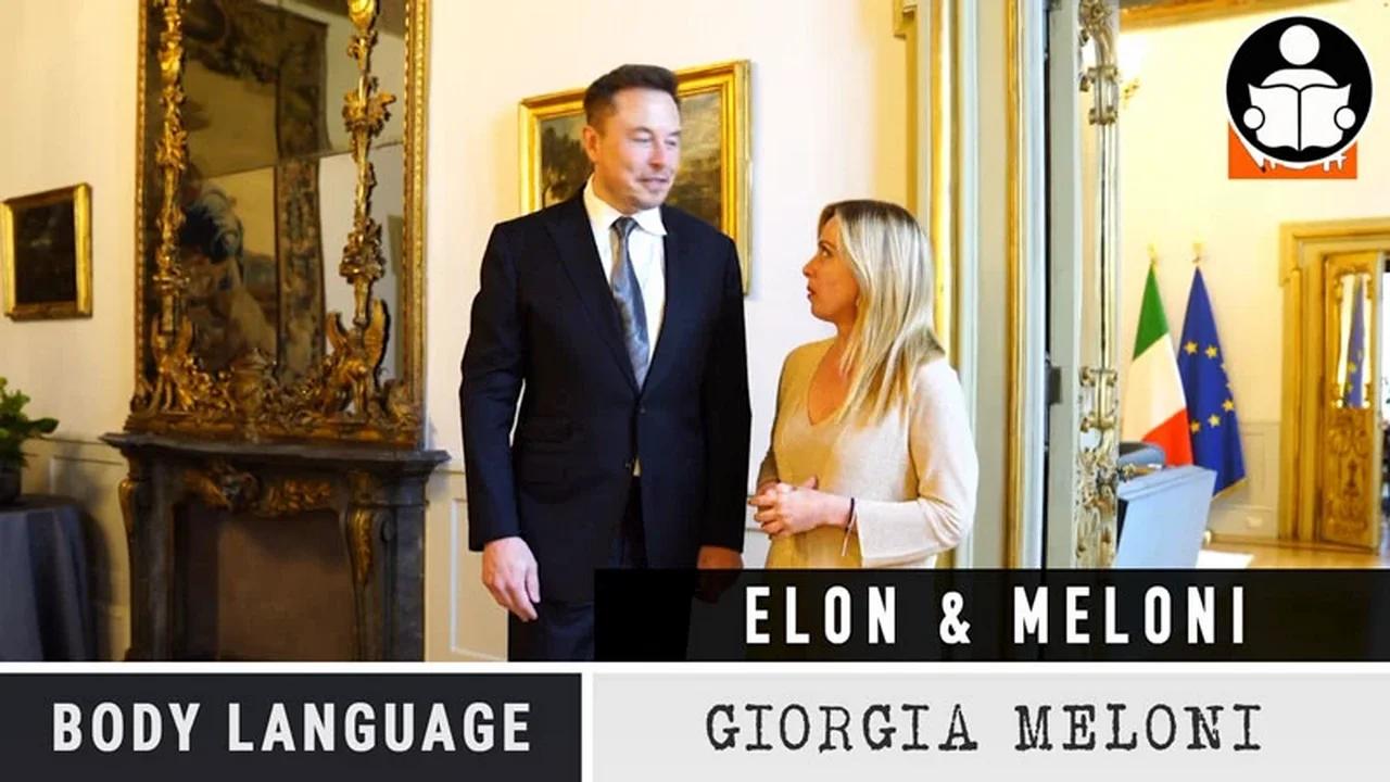 Body Language - Elon Mush & Giorgia Meloni Meeting Pictures