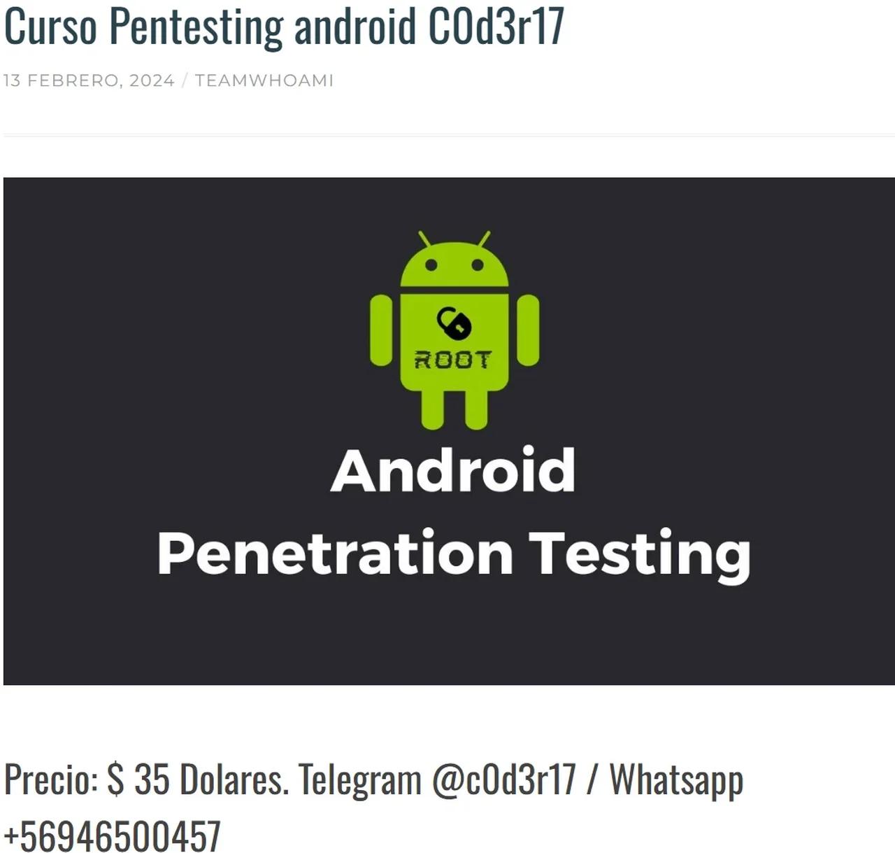 Curso Pentesting android C0d3r17