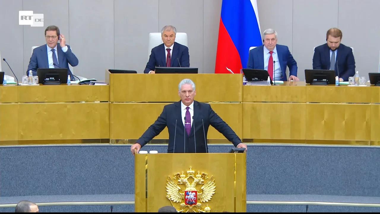 Moskau – Kubanischer Staatspräsident spricht auf der Plenarsitzung der ...
