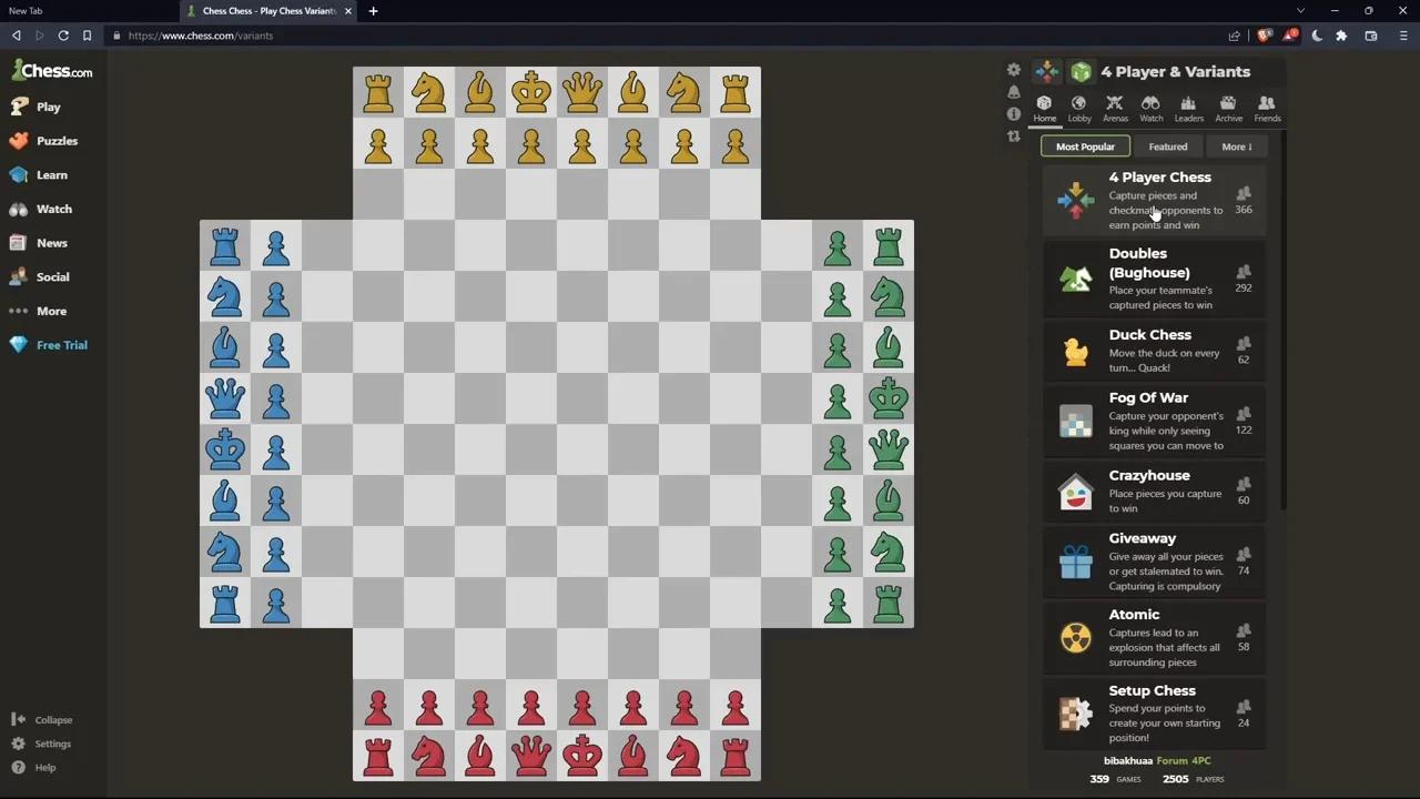 How To Play 4 Player Chess With Friends Chess.com Tutorial